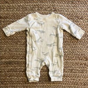 Pehr kimono whale onesie, 0-3M